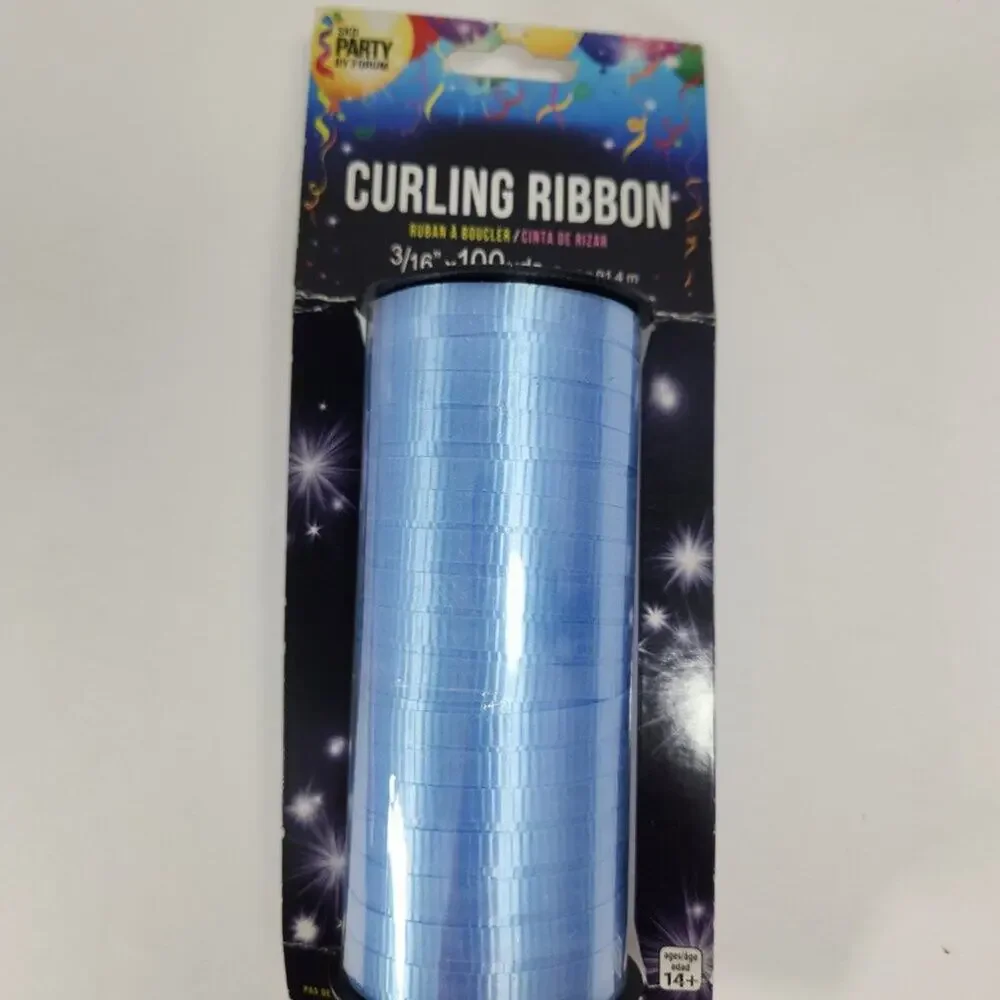 Lot of 5 Curling Ribbon Spools Rolls 3/16 in New Partial Pink Blue Yellow White